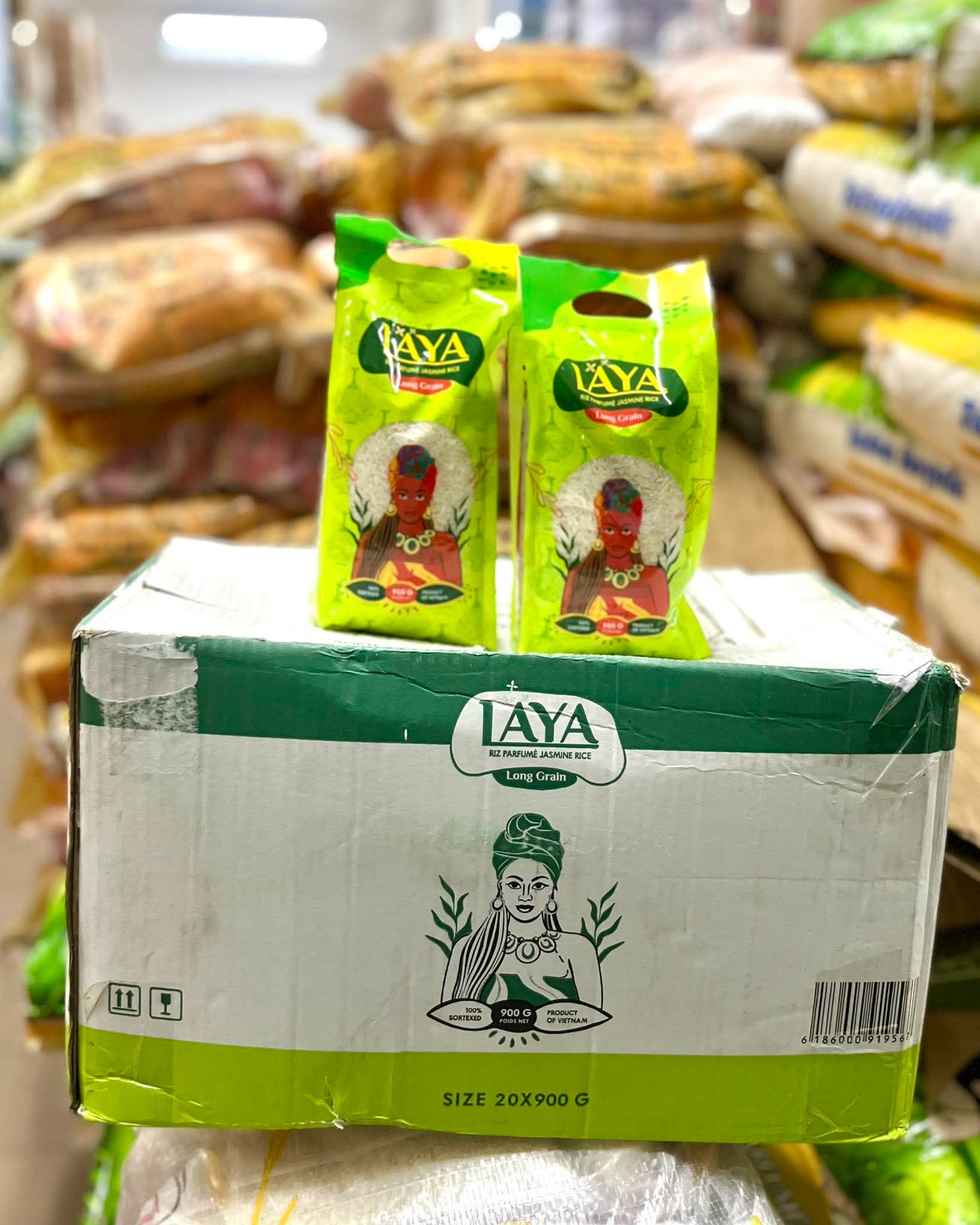 RIZ PARFUMÉ JASMINE LAYA - CARTON (20 X (900g))