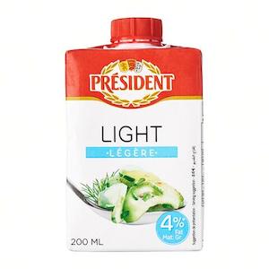 CRÈME FRAÎCHE LÉGÈRE PRESIDENT UHT 4% MG (20cl)